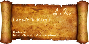 Lezsák Kitti névjegykártya