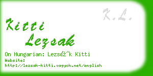 kitti lezsak business card